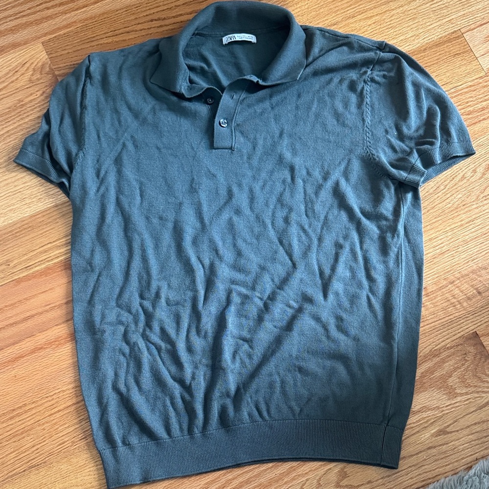 Zara Men's Polo Shirt - Dark Gray